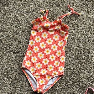 Billabong girls toddler 5 6 5/6 Floral Orange Kids Swimsuit bikini